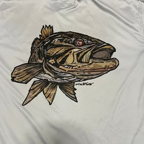 Simms Shirt Mens Large Fishing Performance Outdoor Gray *flaw - Picture 2 of 8